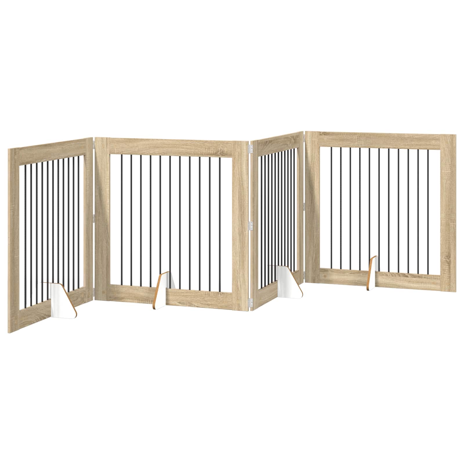 Πύλη Σκύλου με Στηρίγματα 4 pcs Sonoma Δρυς 100 x 100 cm - Pakobazaar