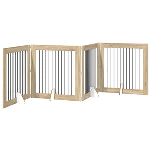 Πύλη Σκύλου με Στηρίγματα 4 pcs Sonoma Δρυς 100 x 100 cm - Pakobazaar