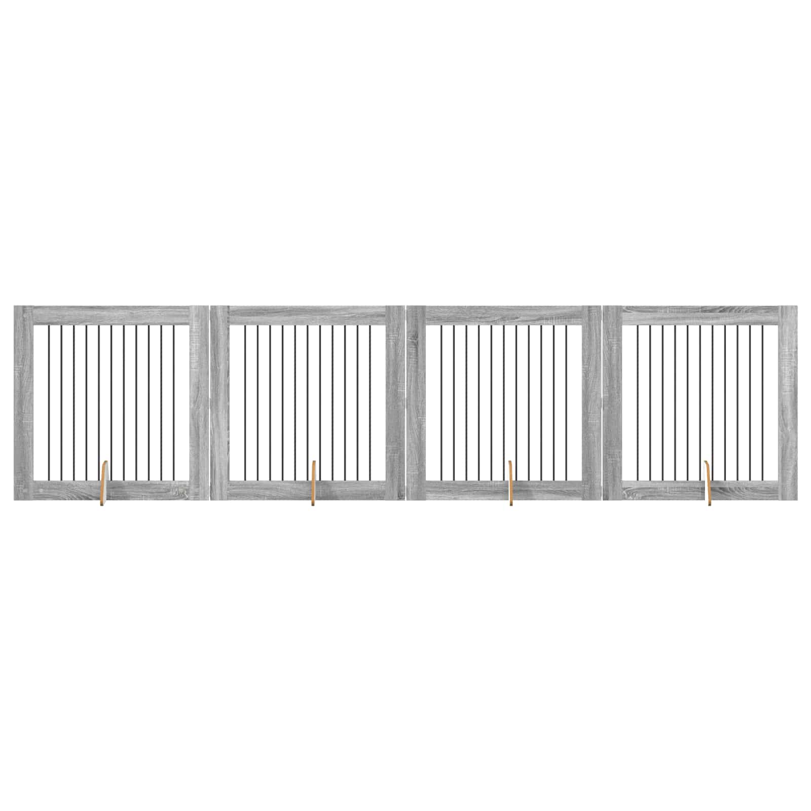 Πύλη Σκύλου με Στηρίγματα 4 pcs Γκρι Sonoma 100 x 100 cm - Pakobazaar