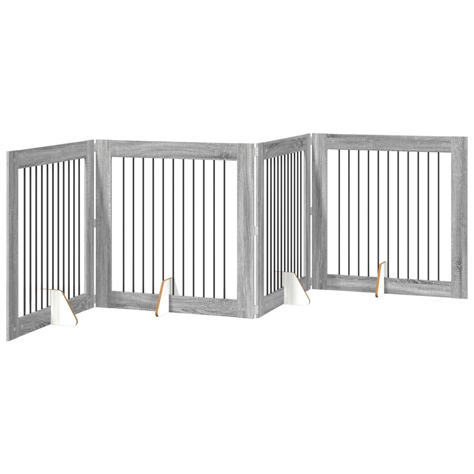 Πύλη Σκύλου με Στηρίγματα 4 pcs Γκρι Sonoma 100 x 100 cm - Pakobazaar