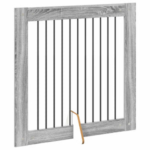 Πύλη Σκύλου με Στηρίγματα 4 pcs Γκρι Sonoma 100 x 100 cm - Pakobazaar