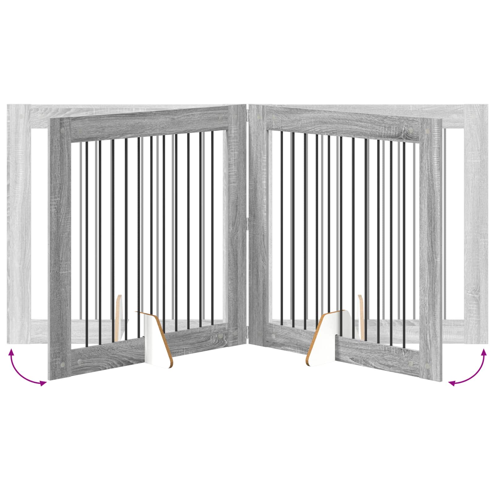 Πύλη Σκύλου με Στηρίγματα 4 pcs Γκρι Sonoma 100 x 100 cm - Pakobazaar