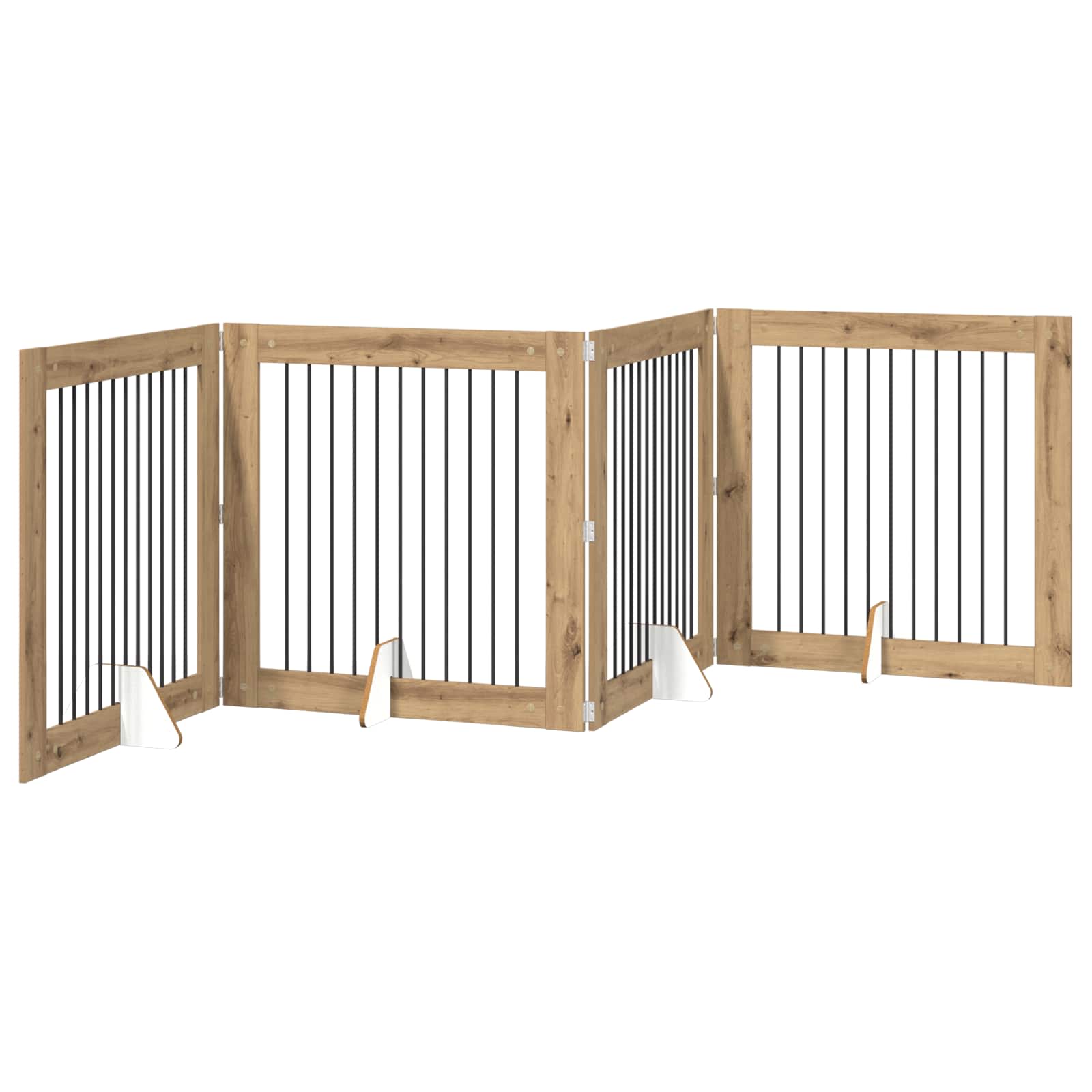 Πύλη Σκύλου με Στηρίγματα 4 pcs Artisan Δρυς 100 x 100 cm - Pakobazaar