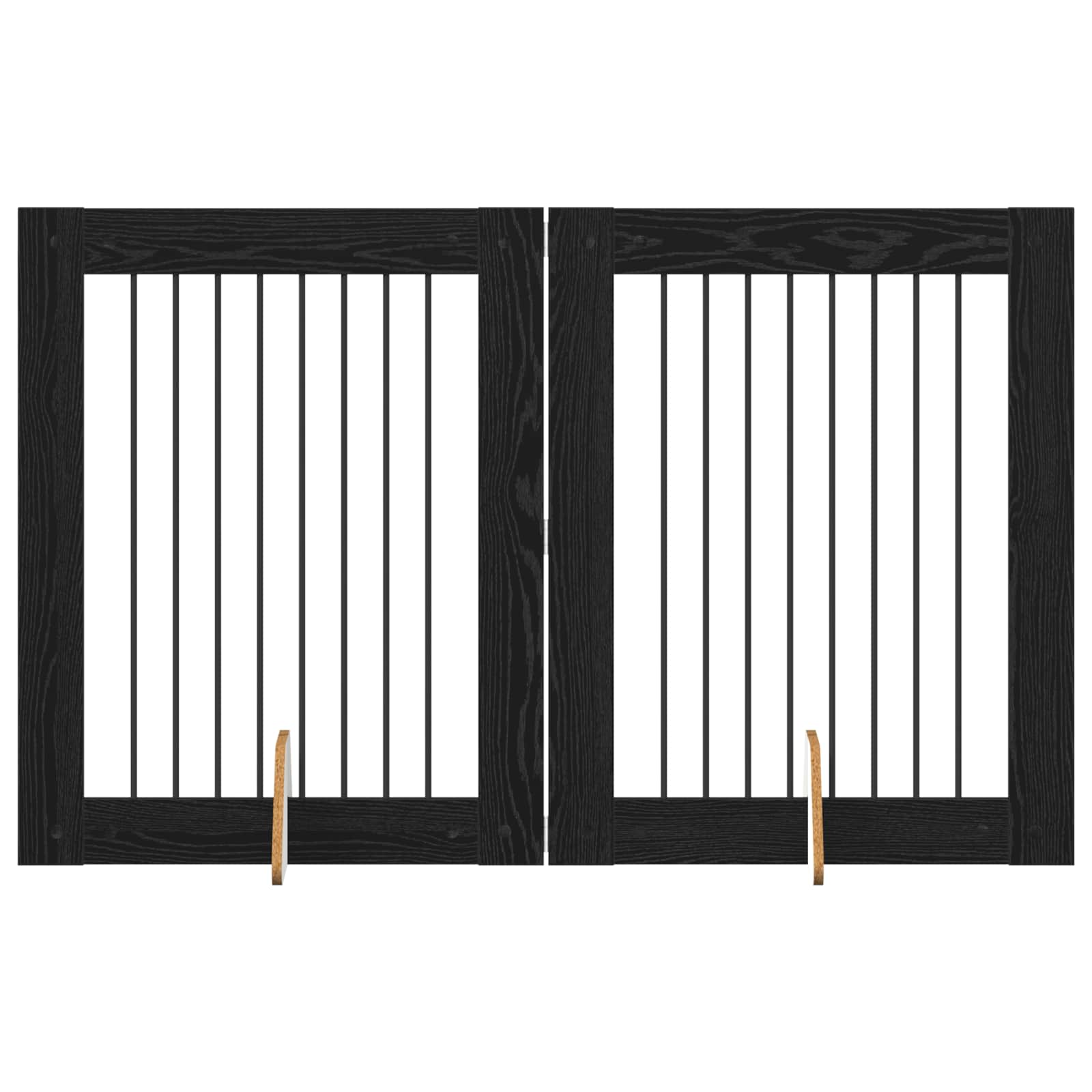 Πύλη Σκύλου με Στηρίγματα 2 pcs Μαύρη Δρυς 80 x 100 cm - Pakobazaar