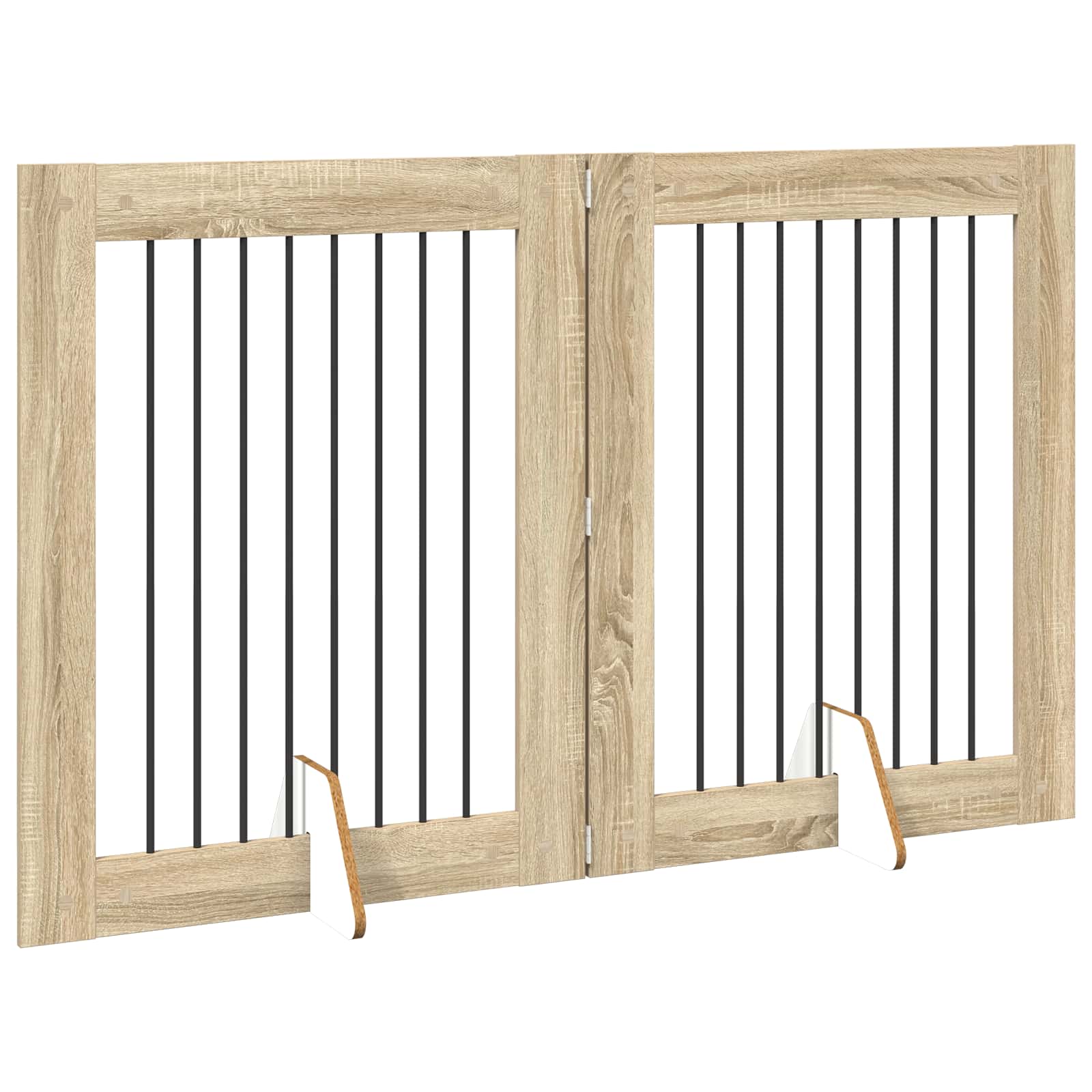 Πύλη Σκύλου με Στηρίγματα 2 pcs Sonoma Δρυς 80 x 100 cm - Pakobazaar