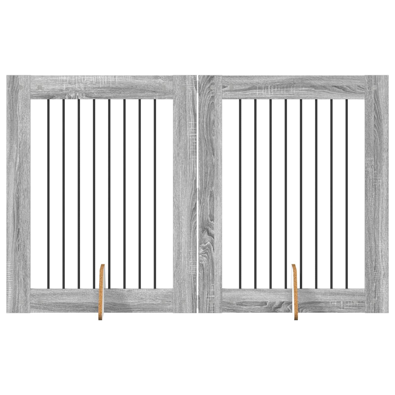 Πύλη Σκύλου με Στηρίγματα 2 pcs Γκρι Sonoma 80 x 100 cm - Pakobazaar