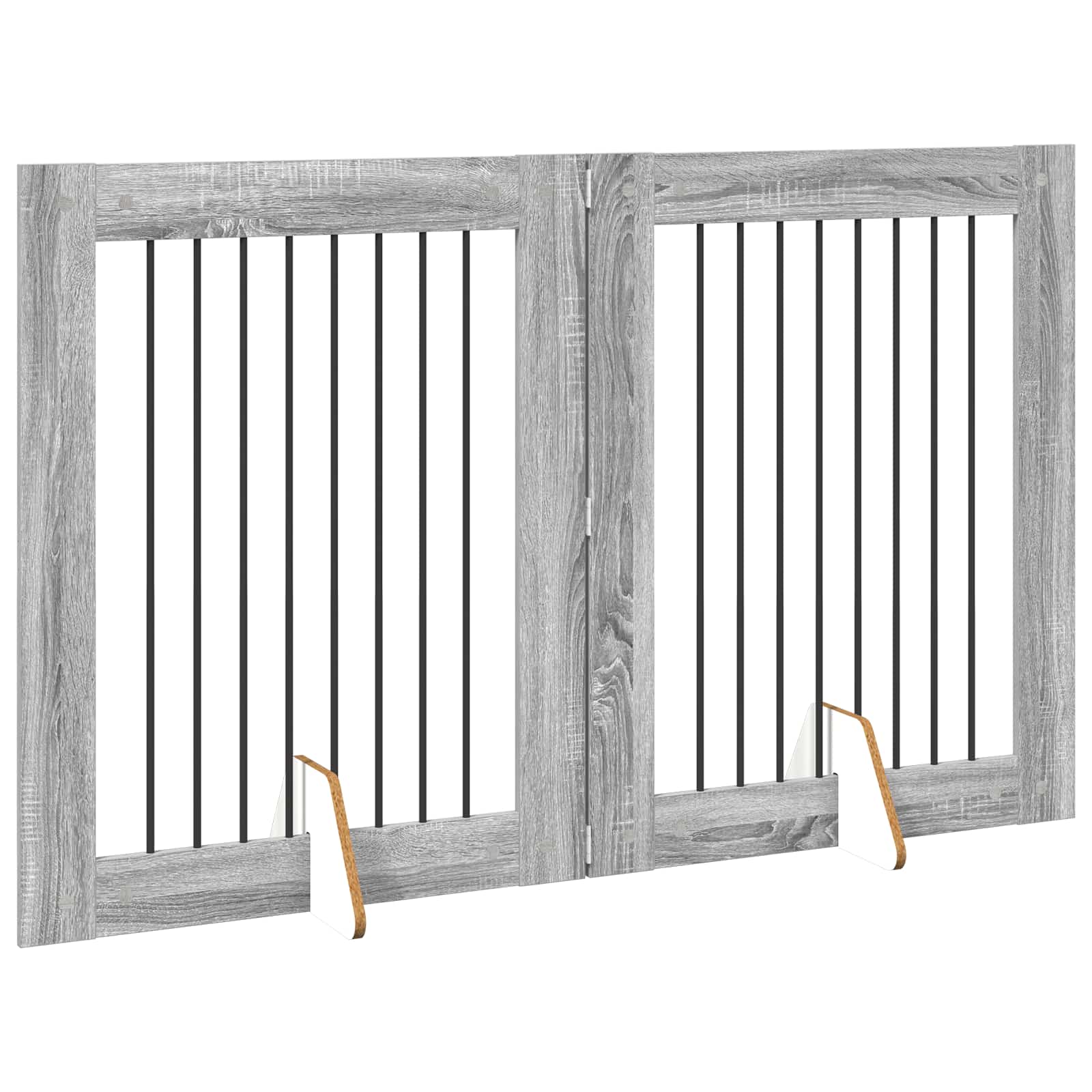 Πύλη Σκύλου με Στηρίγματα 2 pcs Γκρι Sonoma 80 x 100 cm - Pakobazaar