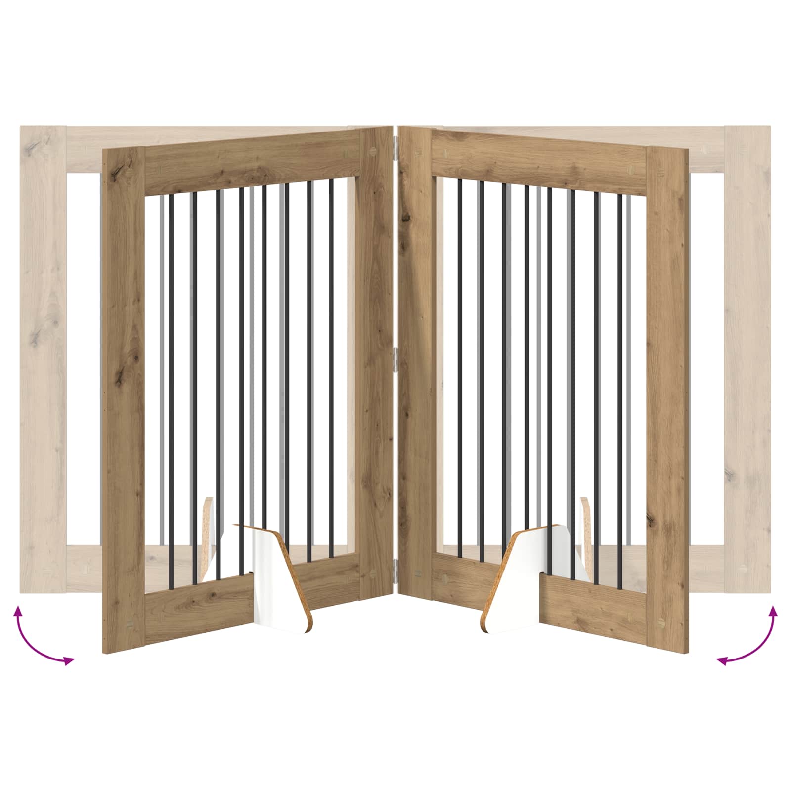 Πύλη Σκύλου με Στηρίγματα 2 pcs Artisan Δρυς 80 x 100 cm - Pakobazaar