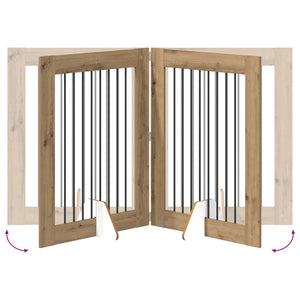 Πύλη Σκύλου με Στηρίγματα 2 pcs Artisan Δρυς 80 x 100 cm - Pakobazaar