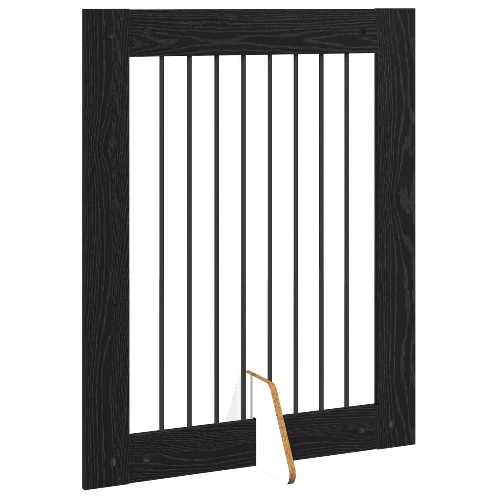 Πύλη Σκύλου με Στηρίγματα 4 pcs Μαύρη Δρυς 80 x 100 cm - Pakobazaar