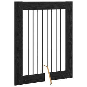 Πύλη Σκύλου με Στηρίγματα 4 pcs Μαύρη Δρυς 80 x 100 cm - Pakobazaar