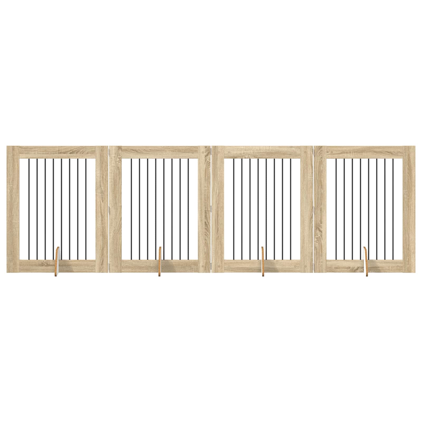 Πύλη Σκύλου με Στηρίγματα 4 pcs Sonoma Δρυς 80 x 100 cm - Pakobazaar
