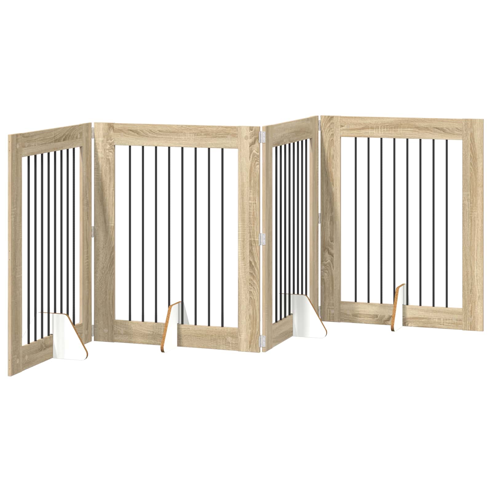 Πύλη Σκύλου με Στηρίγματα 4 pcs Sonoma Δρυς 80 x 100 cm - Pakobazaar