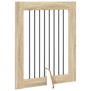 Πύλη Σκύλου με Στηρίγματα 4 pcs Sonoma Δρυς 80 x 100 cm - Pakobazaar