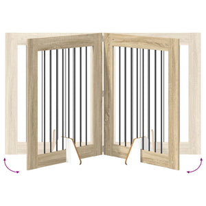Πύλη Σκύλου με Στηρίγματα 4 pcs Sonoma Δρυς 80 x 100 cm - Pakobazaar