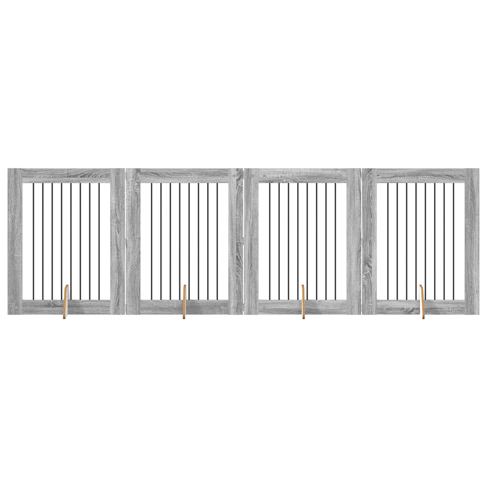 Πύλη Σκύλου με Στηρίγματα 4 pcs Γκρι Sonoma 80 x 100 cm - Pakobazaar