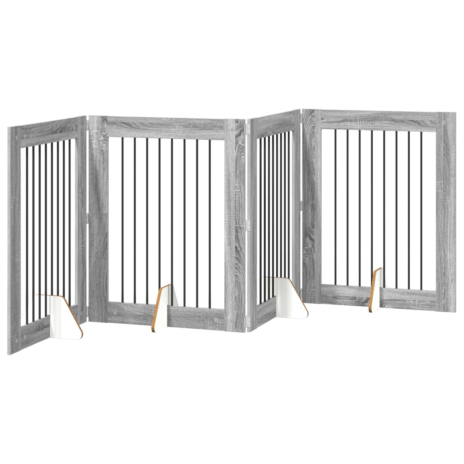 Πύλη Σκύλου με Στηρίγματα 4 pcs Γκρι Sonoma 80 x 100 cm - Pakobazaar