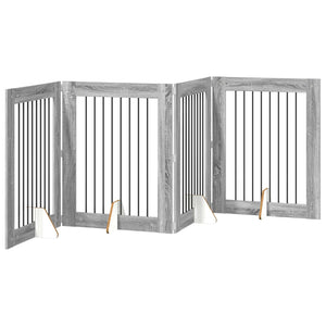 Πύλη Σκύλου με Στηρίγματα 4 pcs Γκρι Sonoma 80 x 100 cm - Pakobazaar