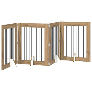 Πύλη Σκύλου με Στηρίγματα 4 pcs Artisan Δρυς 80 x 100 cm - Pakobazaar