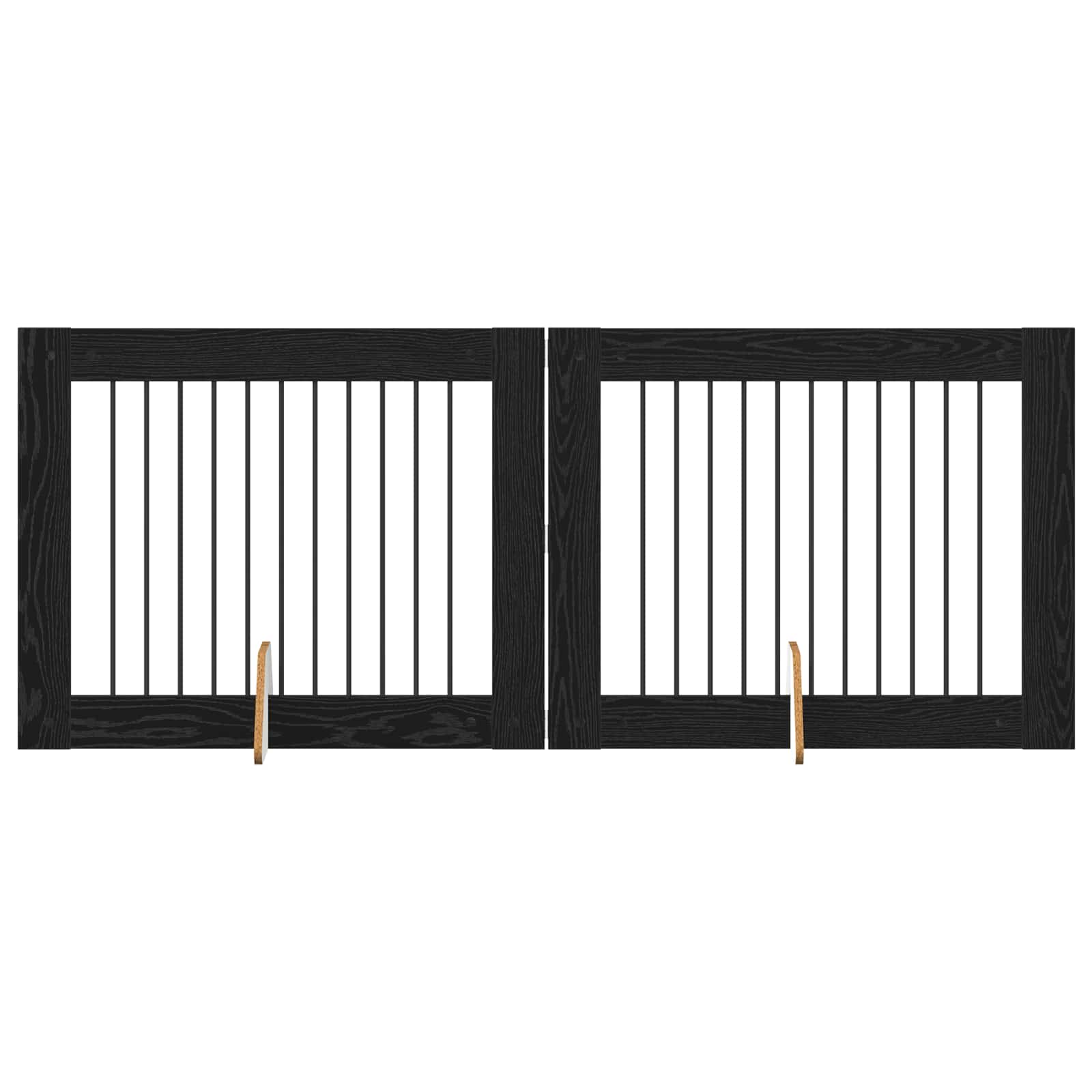 Πύλη Σκύλου με Στηρίγματα 2 pcs Μαύρη Δρυς 100 x 80 cm - Pakobazaar