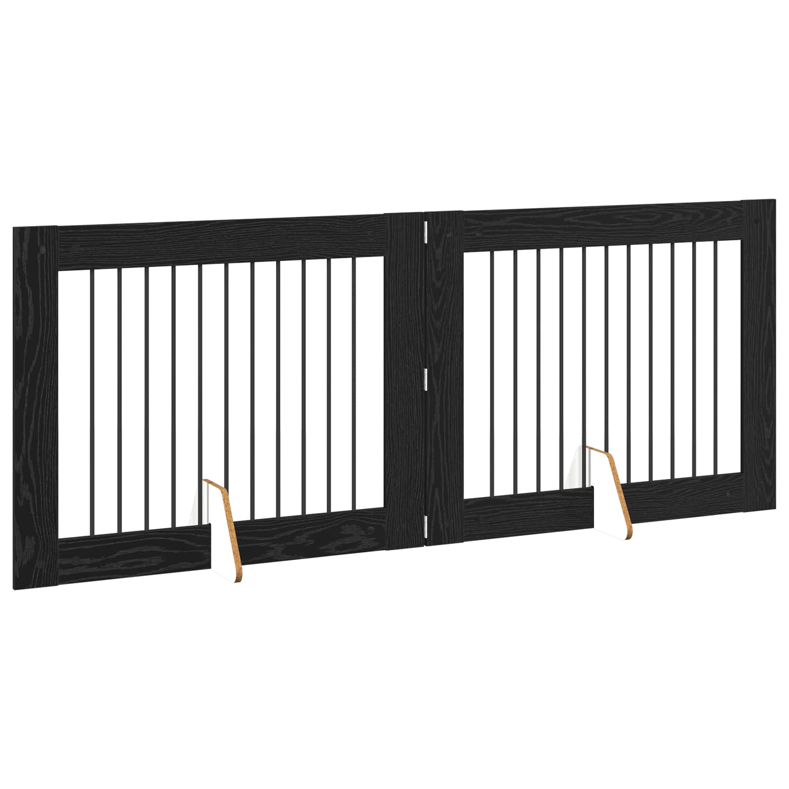 Πύλη Σκύλου με Στηρίγματα 2 pcs Μαύρη Δρυς 100 x 80 cm - Pakobazaar