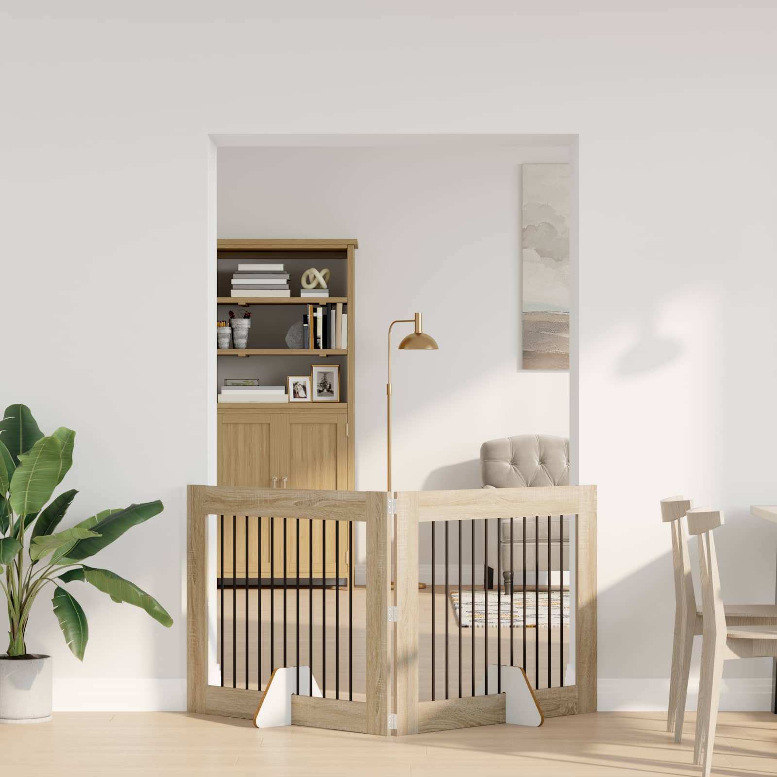 Πύλη Σκύλου με Στηρίγματα 2 pcs Sonoma Δρυς 100 x 80 cm - Pakobazaar