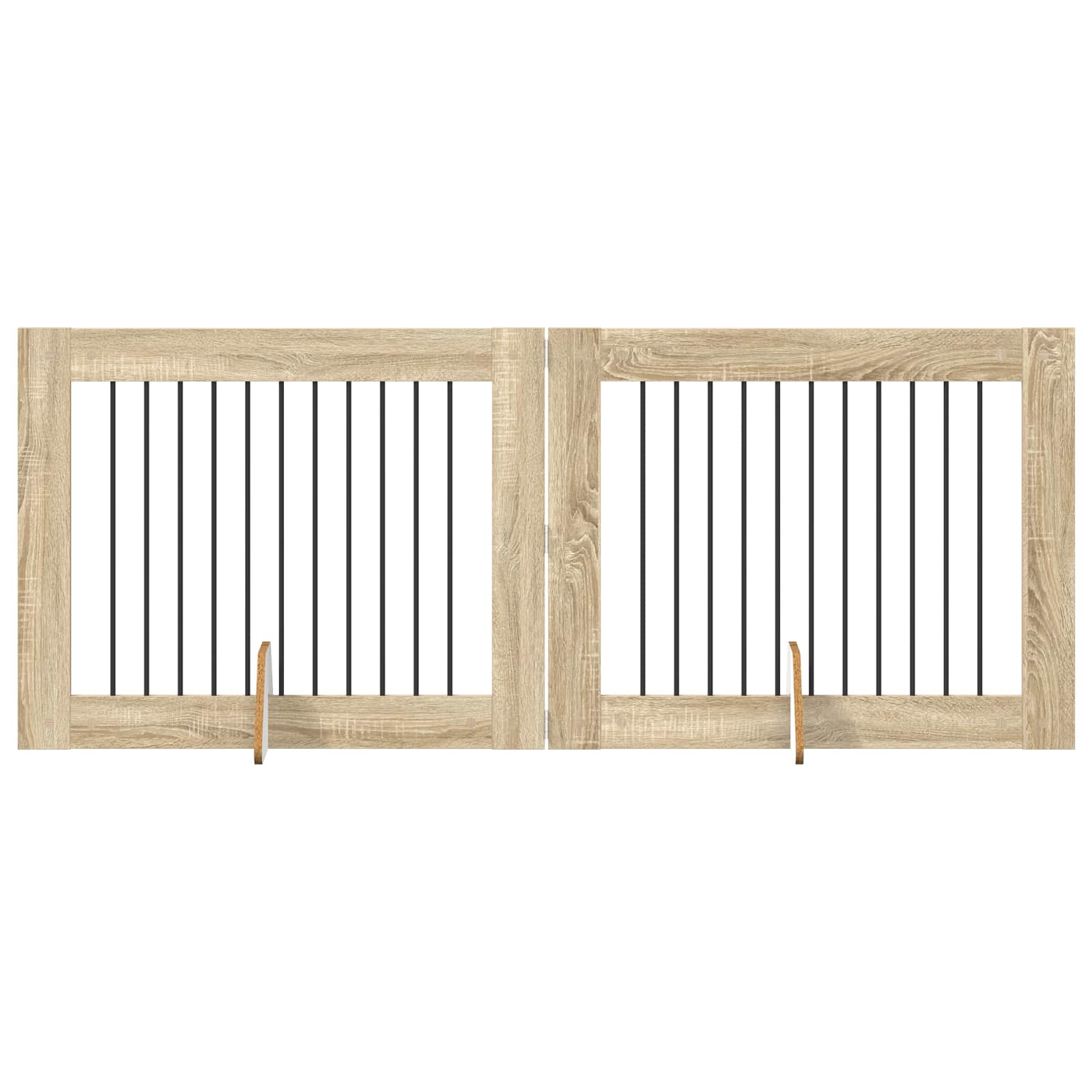 Πύλη Σκύλου με Στηρίγματα 2 pcs Sonoma Δρυς 100 x 80 cm - Pakobazaar