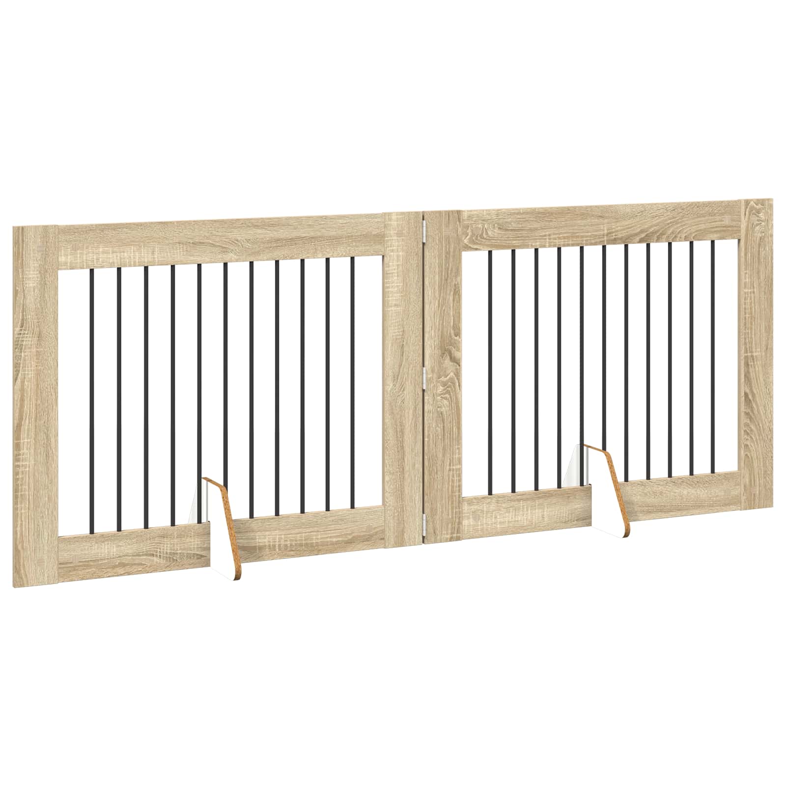 Πύλη Σκύλου με Στηρίγματα 2 pcs Sonoma Δρυς 100 x 80 cm - Pakobazaar