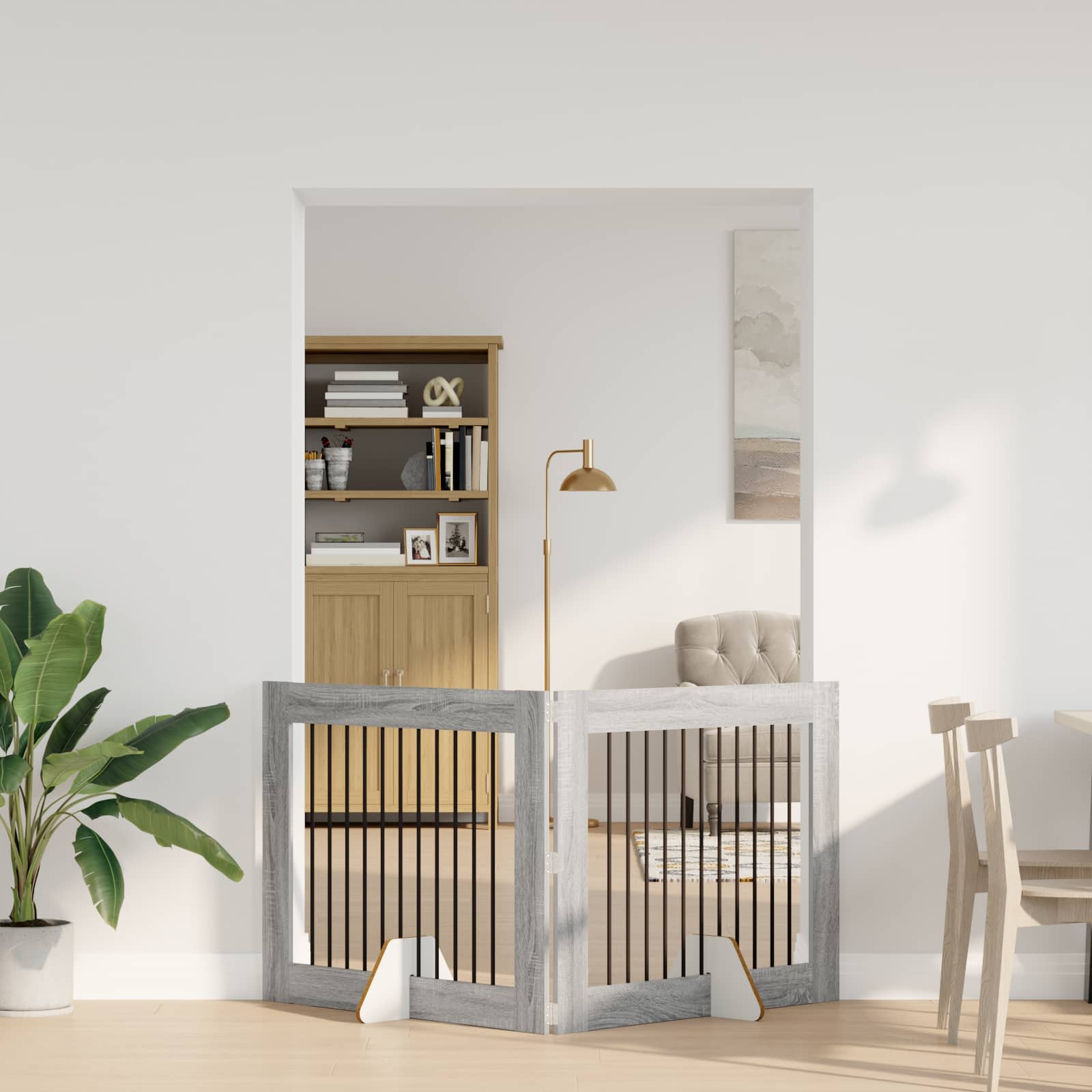 Πύλη Σκύλου με Στηρίγματα 2 pcs Γκρι Sonoma 100 x 80 cm - Pakobazaar