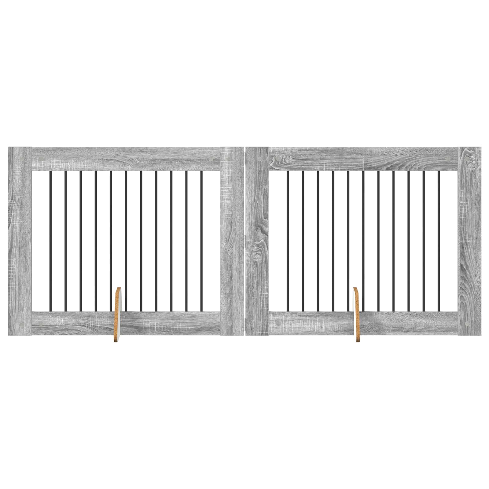 Πύλη Σκύλου με Στηρίγματα 2 pcs Γκρι Sonoma 100 x 80 cm - Pakobazaar