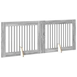 Πύλη Σκύλου με Στηρίγματα 2 pcs Γκρι Sonoma 100 x 80 cm - Pakobazaar