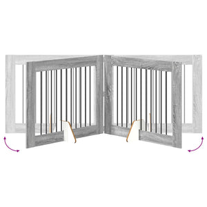 Πύλη Σκύλου με Στηρίγματα 2 pcs Γκρι Sonoma 100 x 80 cm - Pakobazaar