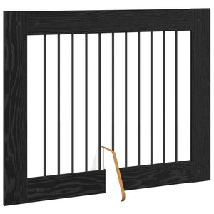 Πύλη Σκύλου με Στηρίγματα 4 pcs Μαύρη Δρυς 100 x 80 cm - Pakobazaar