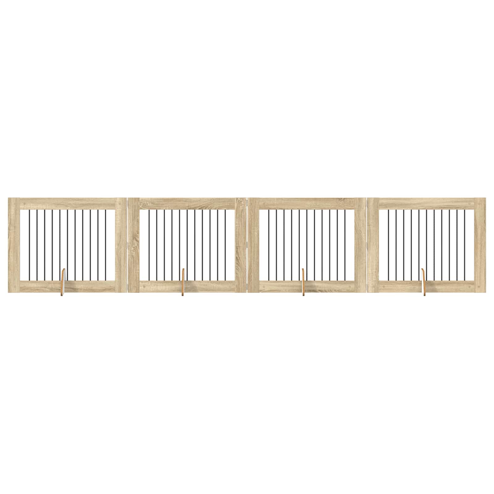 Πύλη Σκύλου με Στηρίγματα 4 pcs Sonoma Δρυς 100 x 80 cm - Pakobazaar
