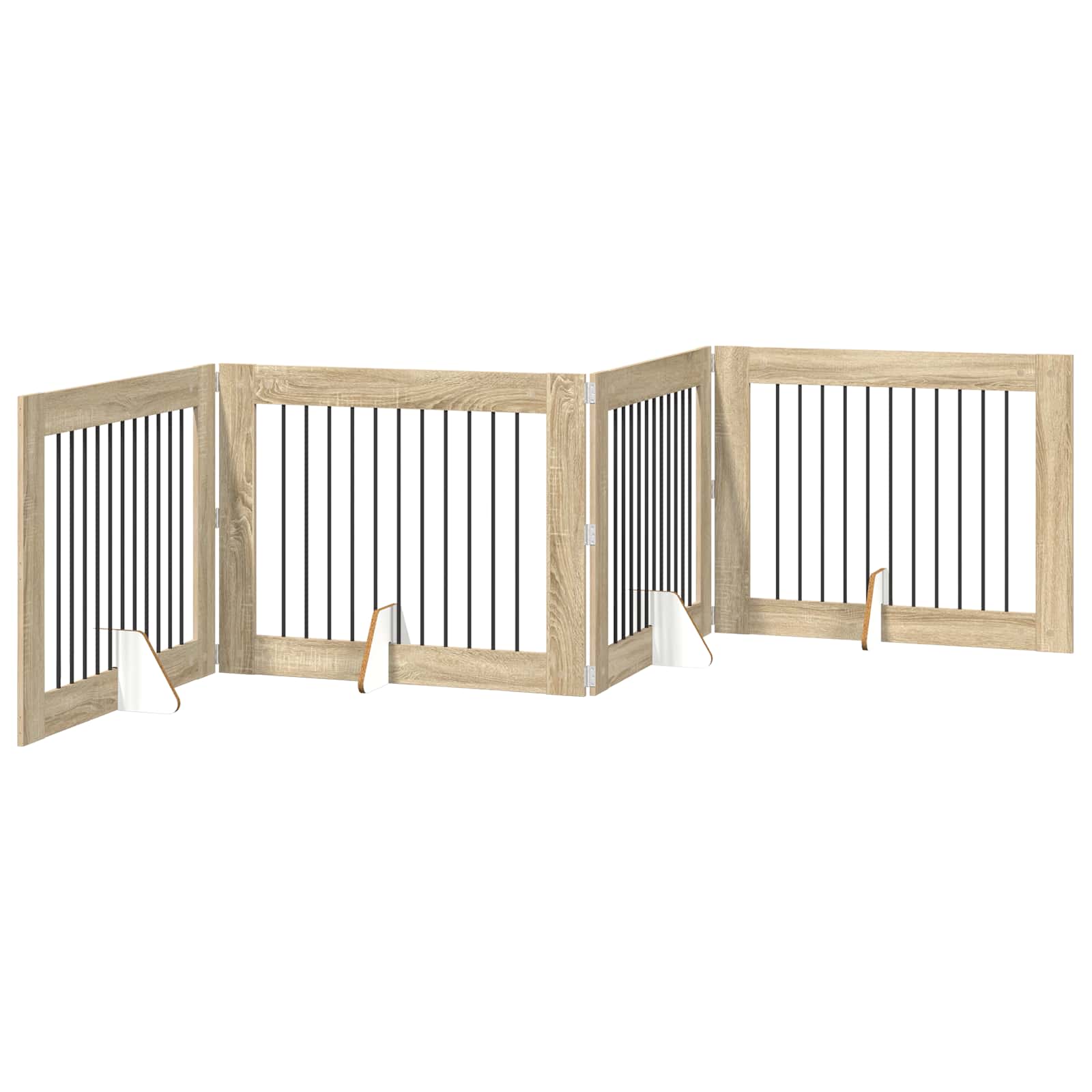 Πύλη Σκύλου με Στηρίγματα 4 pcs Sonoma Δρυς 100 x 80 cm - Pakobazaar