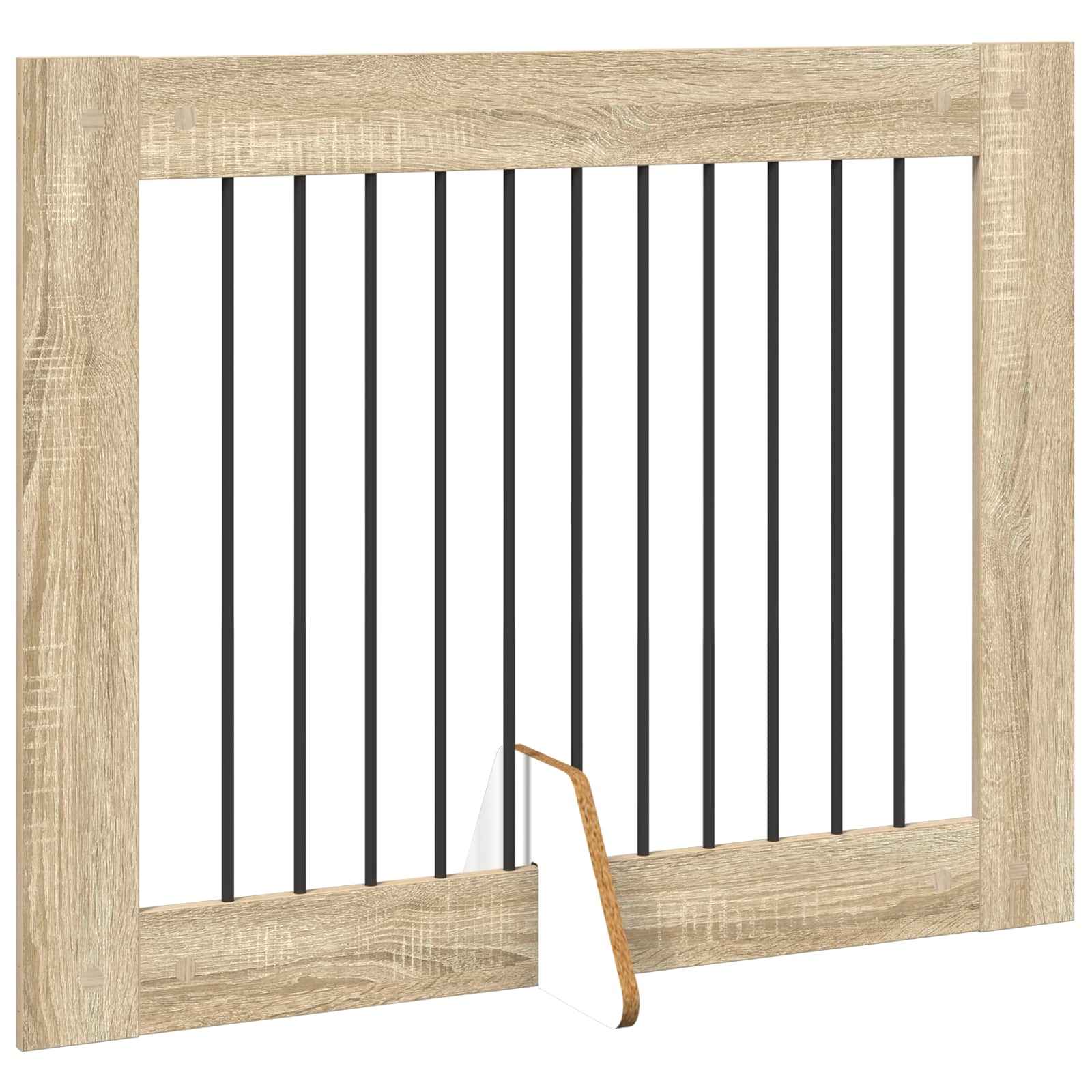 Πύλη Σκύλου με Στηρίγματα 4 pcs Sonoma Δρυς 100 x 80 cm - Pakobazaar