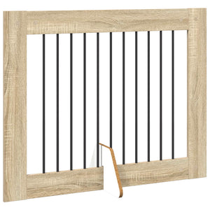 Πύλη Σκύλου με Στηρίγματα 4 pcs Sonoma Δρυς 100 x 80 cm - Pakobazaar