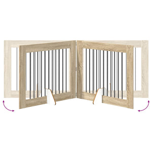 Πύλη Σκύλου με Στηρίγματα 4 pcs Sonoma Δρυς 100 x 80 cm - Pakobazaar