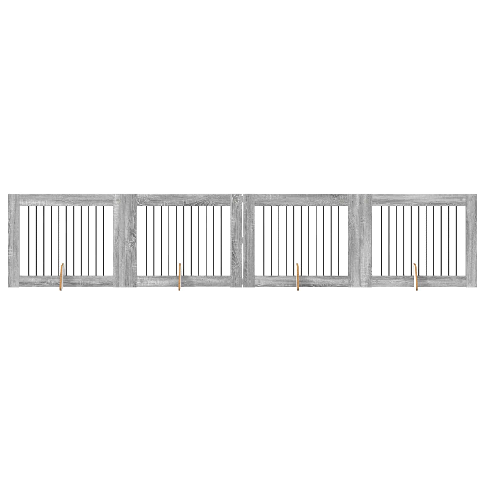 Πύλη Σκύλου με Στηρίγματα 4 pcs Γκρι Sonoma 100 x 80 cm - Pakobazaar