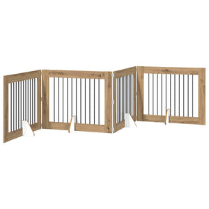 Πύλη Σκύλου με Στηρίγματα 4 pcs Artisan Δρυς 100 x 80 cm - Pakobazaar