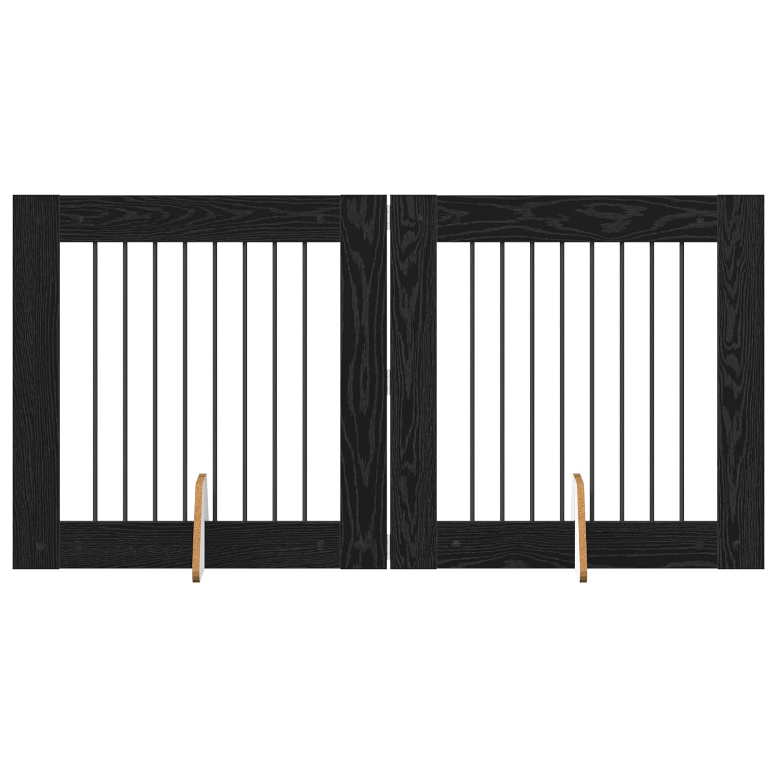 Πύλη Σκύλου με Στηρίγματα 2 pcs Μαύρη Δρυς 80 x 80 cm - Pakobazaar