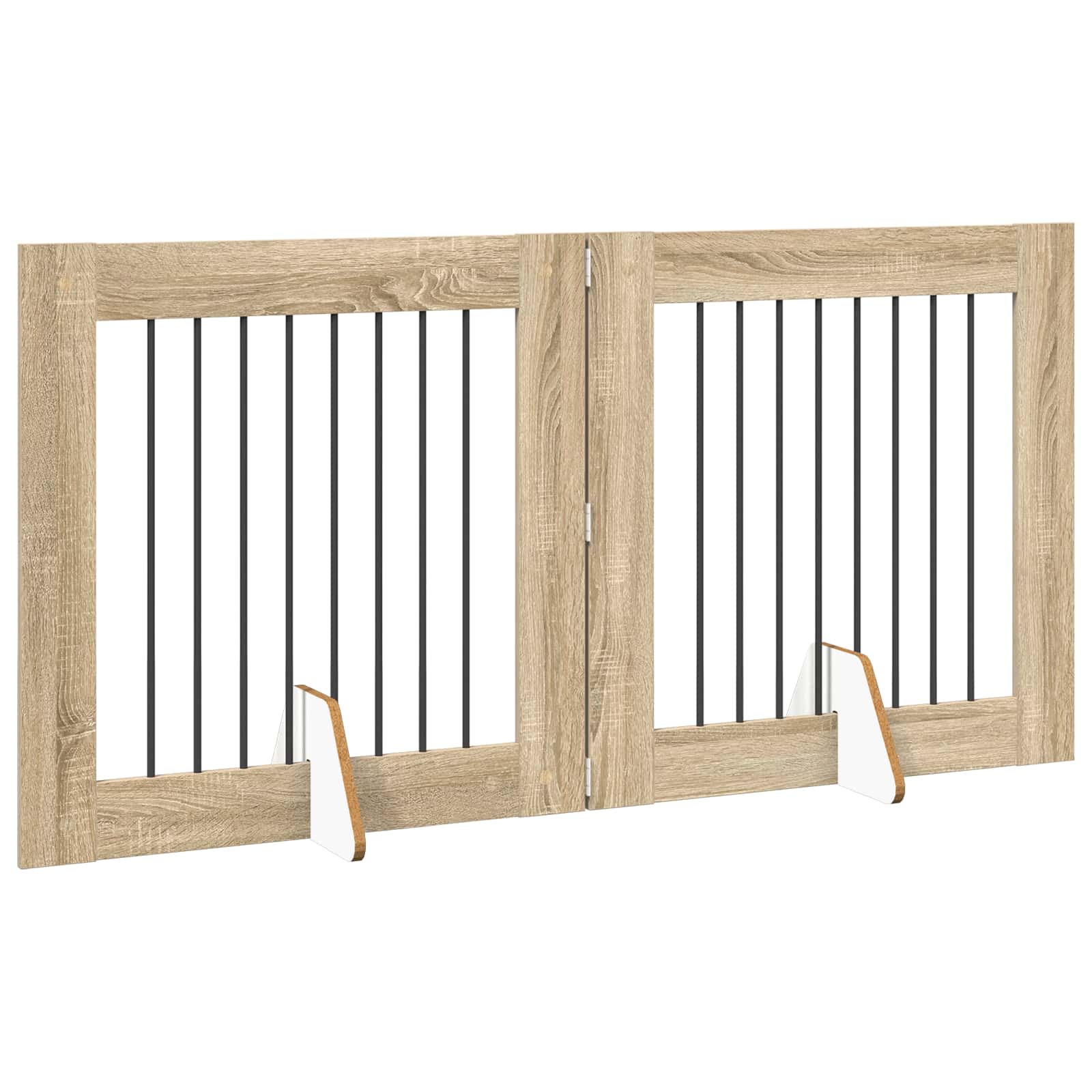 Πύλη Σκύλου με Στηρίγματα 2 pcs Sonoma Δρυς 80 x 80 cm - Pakobazaar