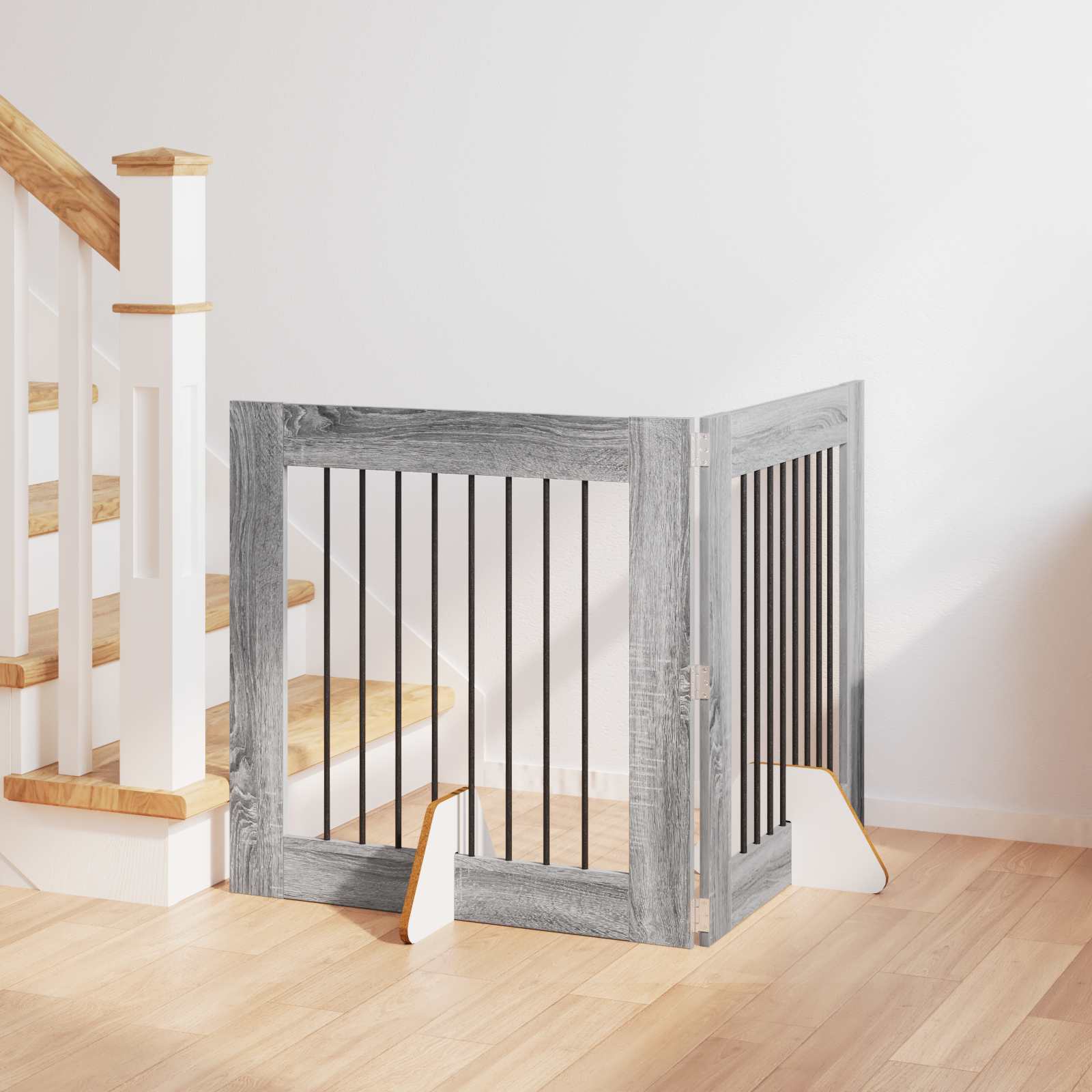 Πύλη Σκύλου με Στηρίγματα 2 pcs Γκρι Sonoma 80 x 80 cm - Pakobazaar