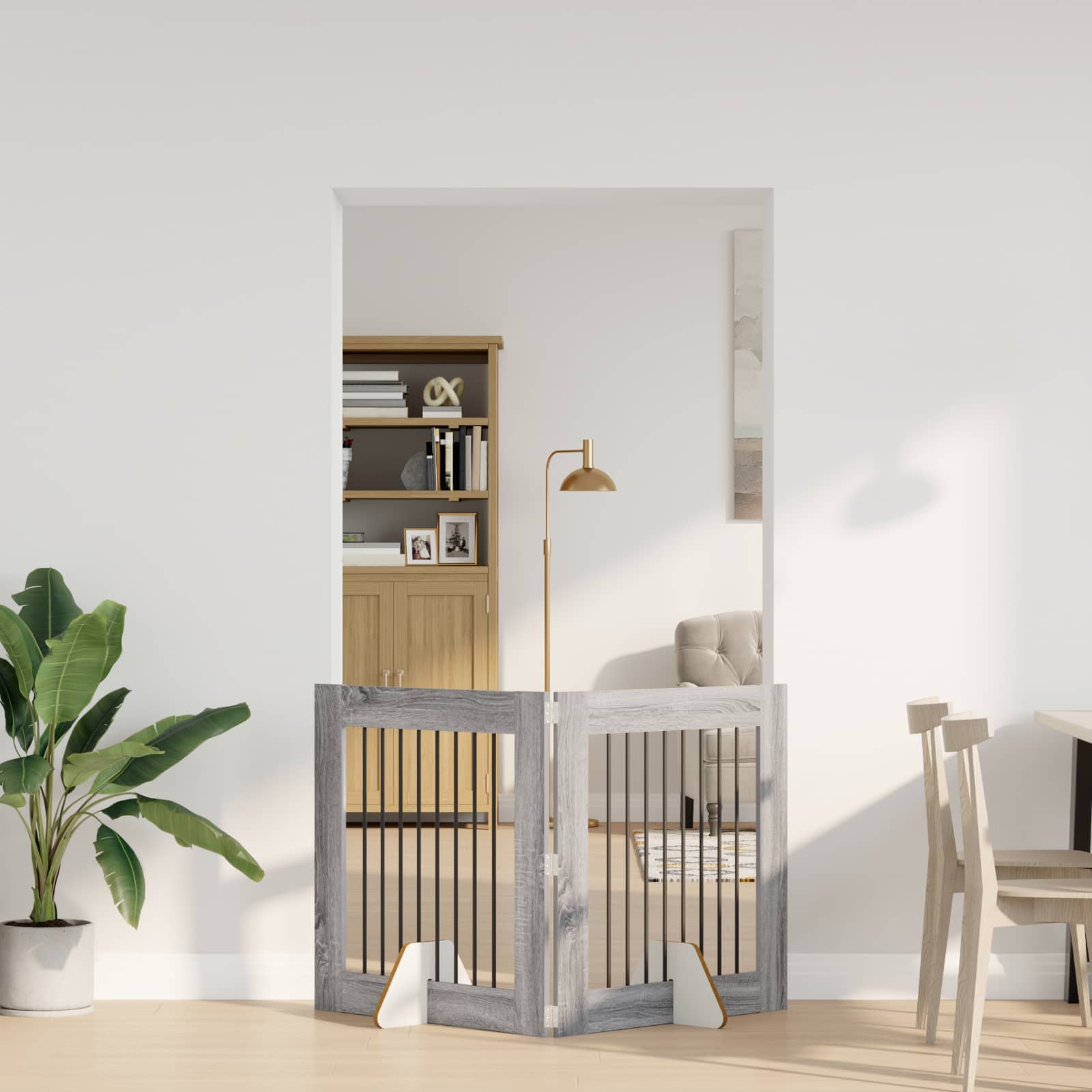Πύλη Σκύλου με Στηρίγματα 2 pcs Γκρι Sonoma 80 x 80 cm - Pakobazaar