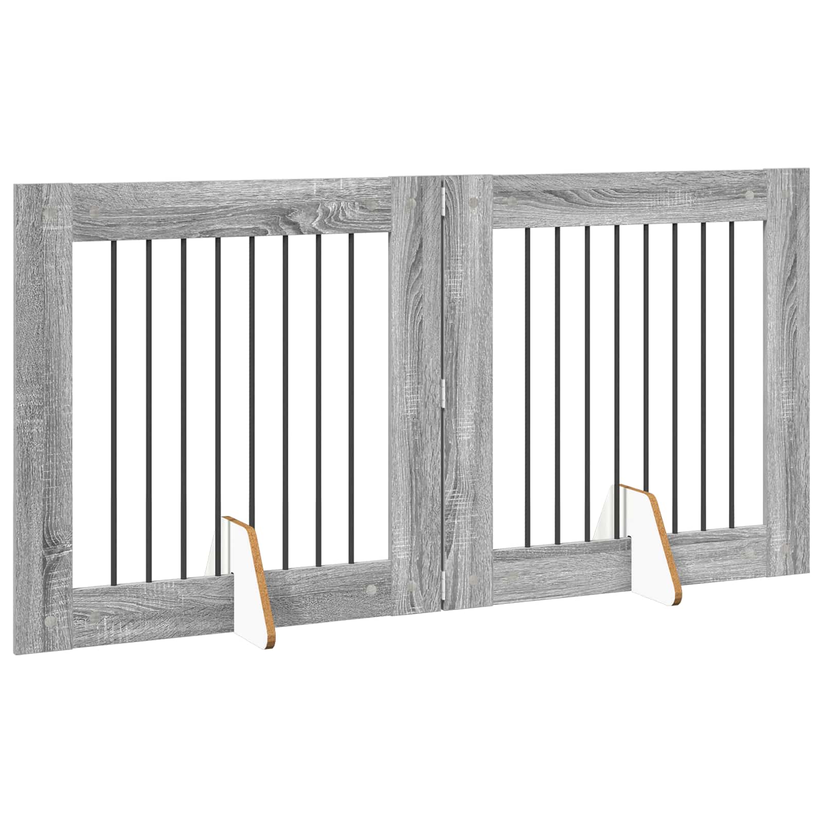 Πύλη Σκύλου με Στηρίγματα 2 pcs Γκρι Sonoma 80 x 80 cm - Pakobazaar