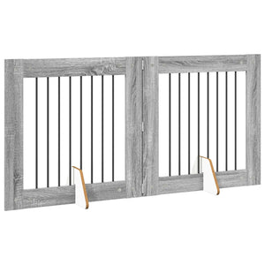 Πύλη Σκύλου με Στηρίγματα 2 pcs Γκρι Sonoma 80 x 80 cm - Pakobazaar