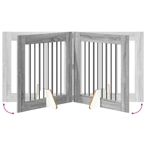 Πύλη Σκύλου με Στηρίγματα 2 pcs Γκρι Sonoma 80 x 80 cm - Pakobazaar