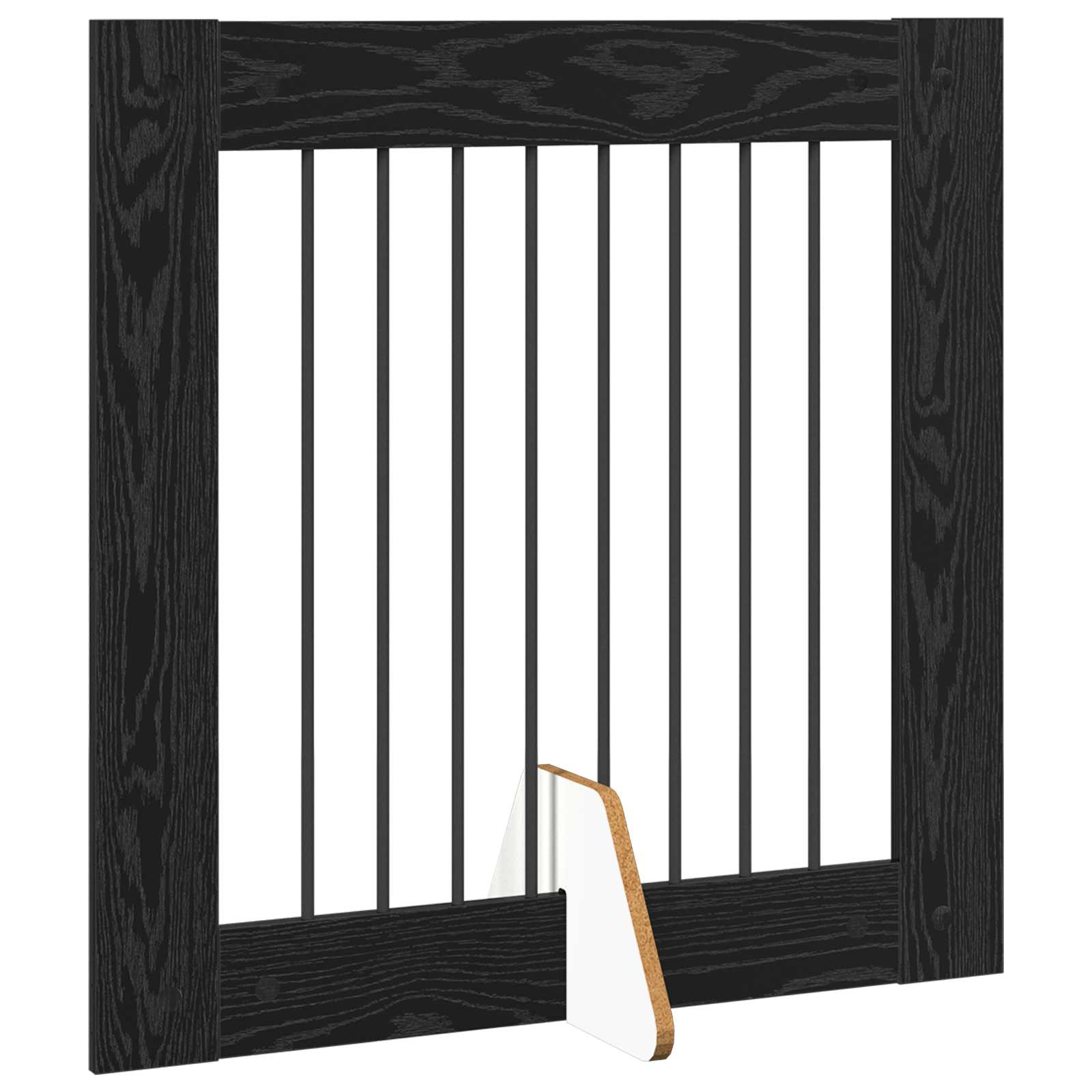Πύλη Σκύλου με Στηρίγματα 4 pcs Μαύρη Δρυς 80 x 80 cm - Pakobazaar