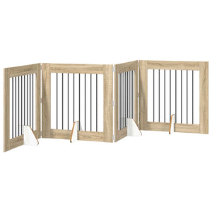 Πύλη Σκύλου με Στηρίγματα 4 pcs Sonoma Δρυς 80 x 80 cm - Pakobazaar