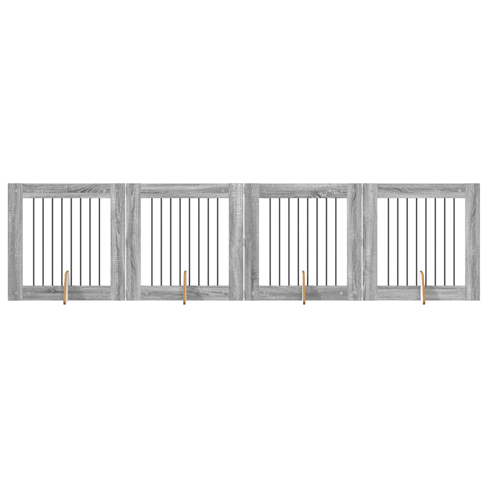 Πύλη Σκύλου με Στηρίγματα 4 pcs Γκρι Sonoma 80 x 80 cm - Pakobazaar